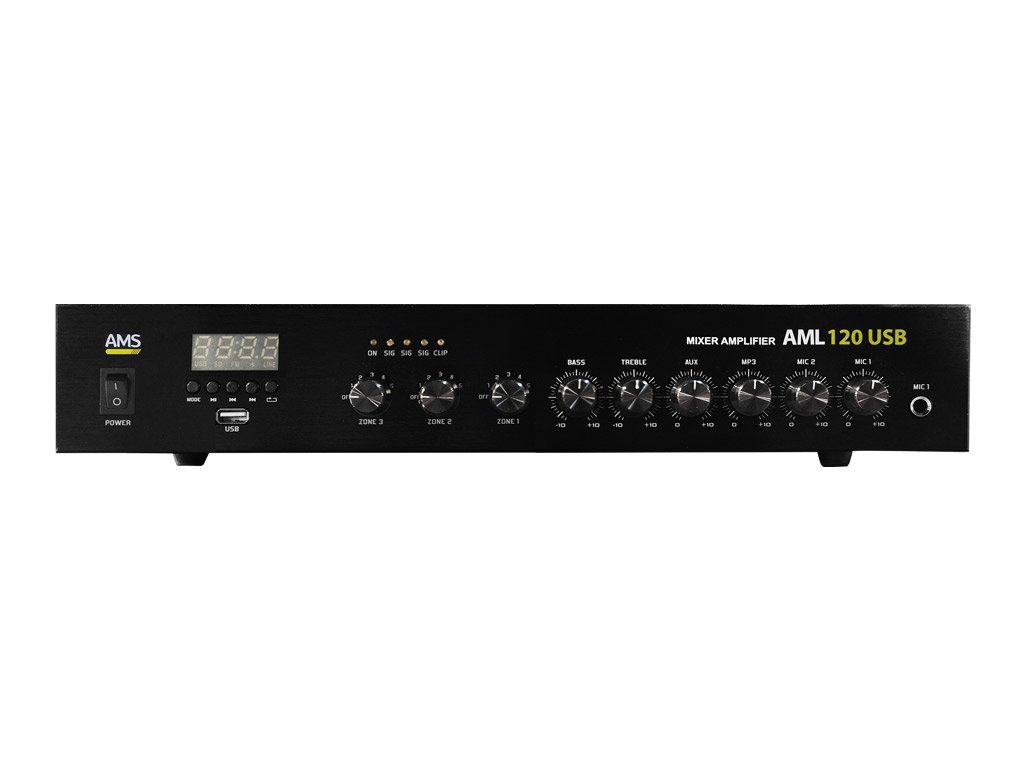 Amplificador de som profissional 120W USB bluetooth – AML 120 USB