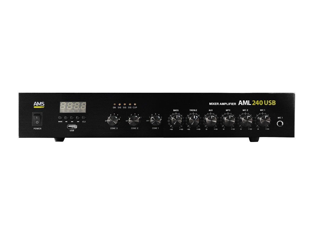 Amplificador de som profissional 240W USB bluetooth – AML 240 USB